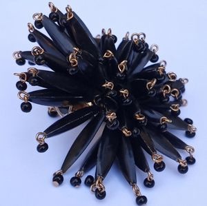 VINTAGE Castlecliff GoldTone Spiked Bead Cluster Sputnik Flower Trember Brooch